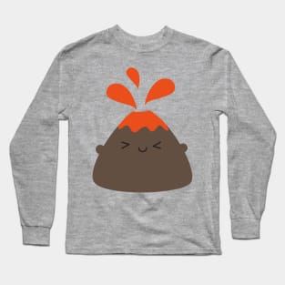 Happy Kawaii Volcano Long Sleeve T-Shirt